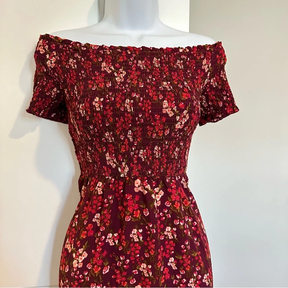 Crystal Doll Red Floral Dress Size Small